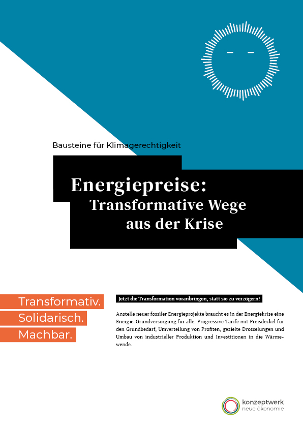 Cover vom Hintergrundpapier "Soziale und klimagerechte Energietarife"