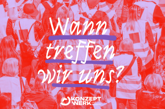 Podiumsgespräch mit Teresa Bücker, Janina Henkes und Parwaneh Mirassan, Keine Zeit?!- wie wir Zeit und Arbeit gerechter verteilen können. Neben dem Text ist jeweils ein Foto der Podiumsteilnehmenden.